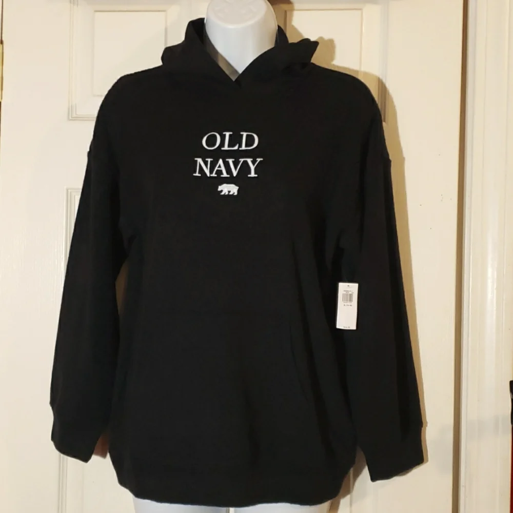 Old Navy Black pull over hoodie - Picture 1 of 10